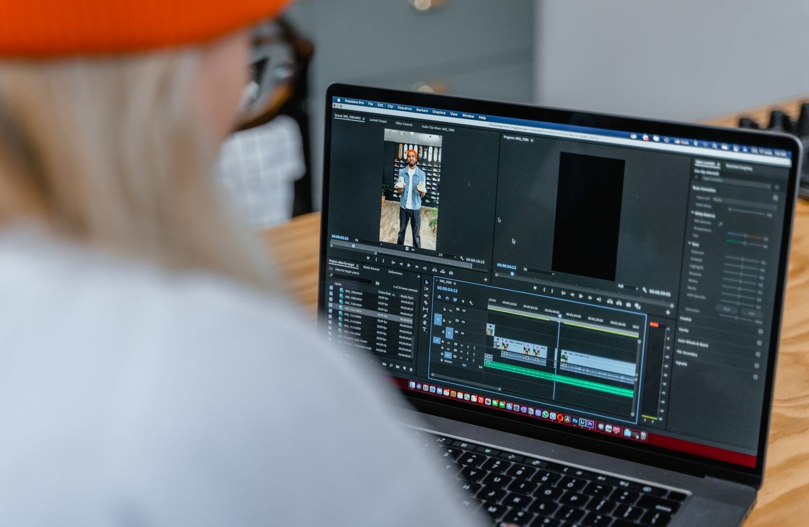 Close-up of photo retouching in progress